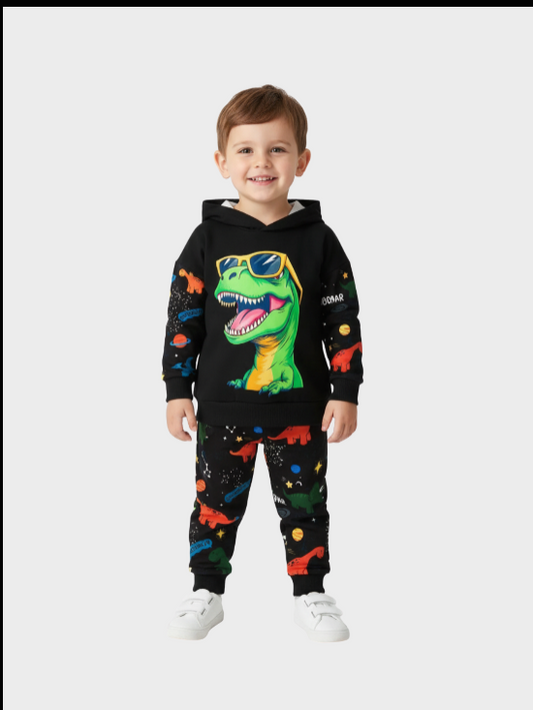 Baby & Kids Winter Printed Joggers & Hoddie Set (3M-8yrs)