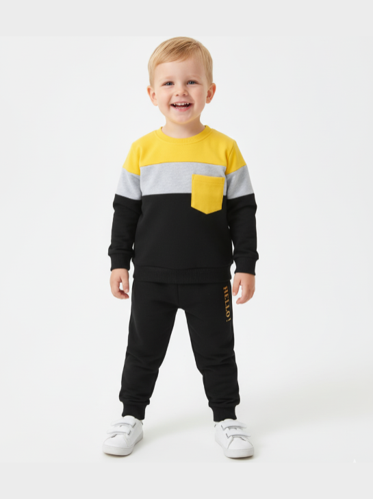 Baby & Kids Winter Printed Joggers & Sweatshirt Set (3M-8yrs)