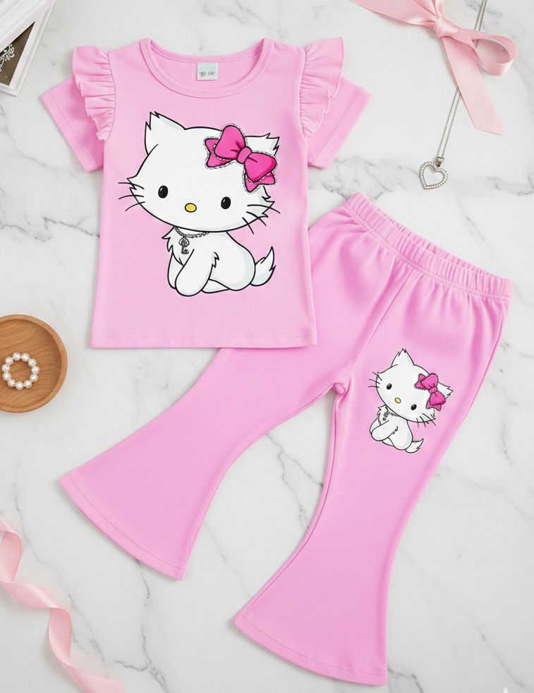 Baby & Kids Printed T-shirt & long Pant  Set (1yrs-7yrs)