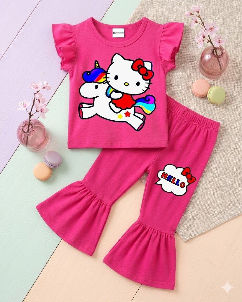 Baby & Kids Printed T-shirt & long Pant  Set (1yrs-7yrs)