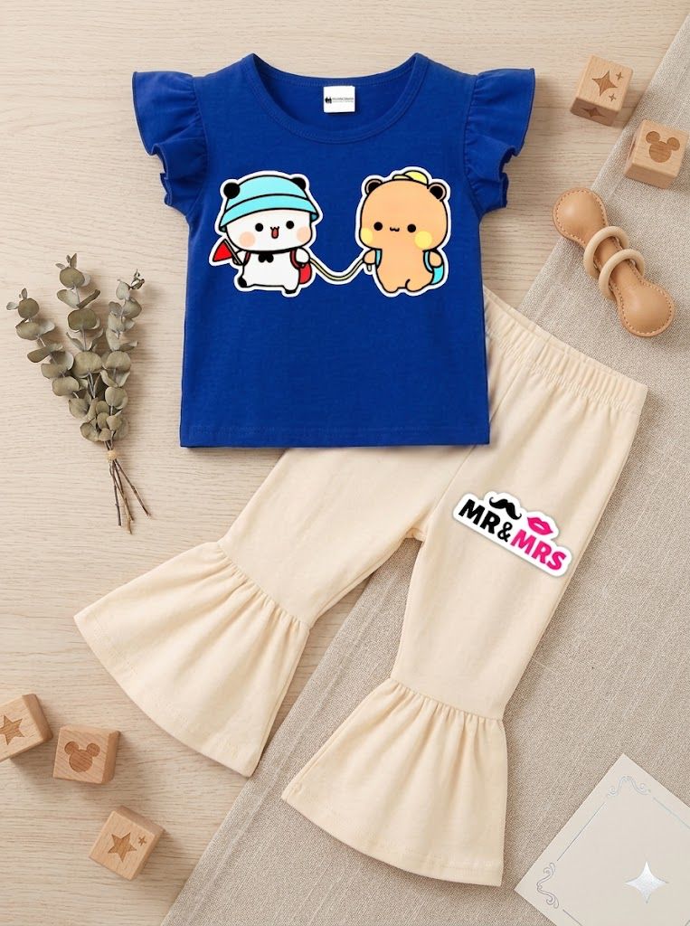 Baby & Kids Printed T-shirt & long Pant  Set (1yrs-7yrs)