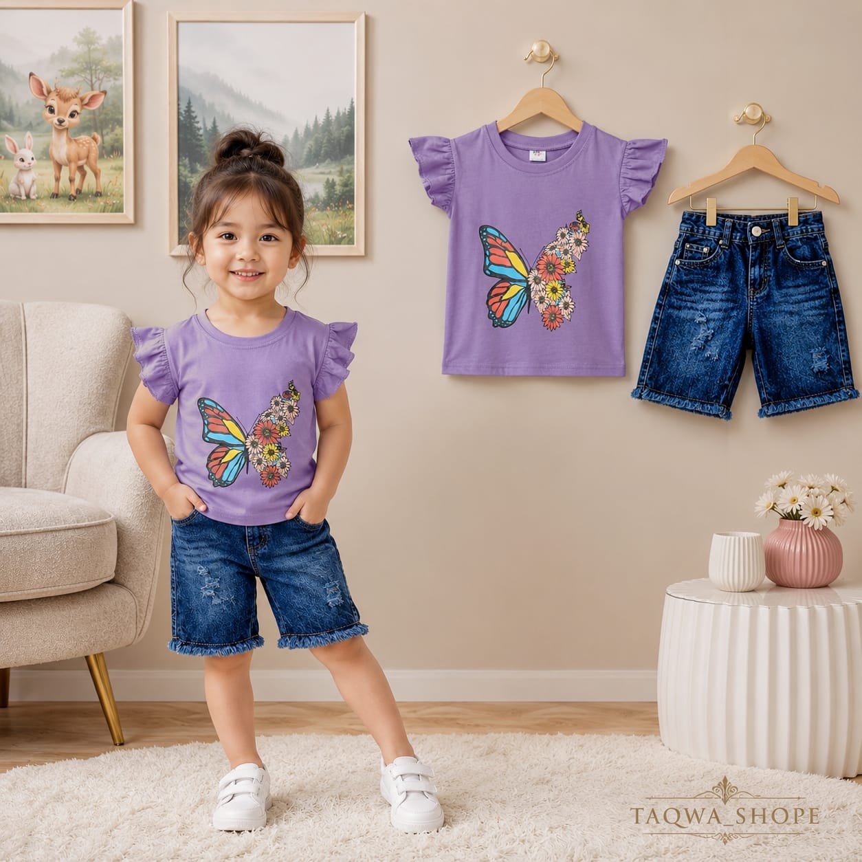 Baby & Kids  Printed T-shirt & Jeans Pant set (1yrs-7yrs)