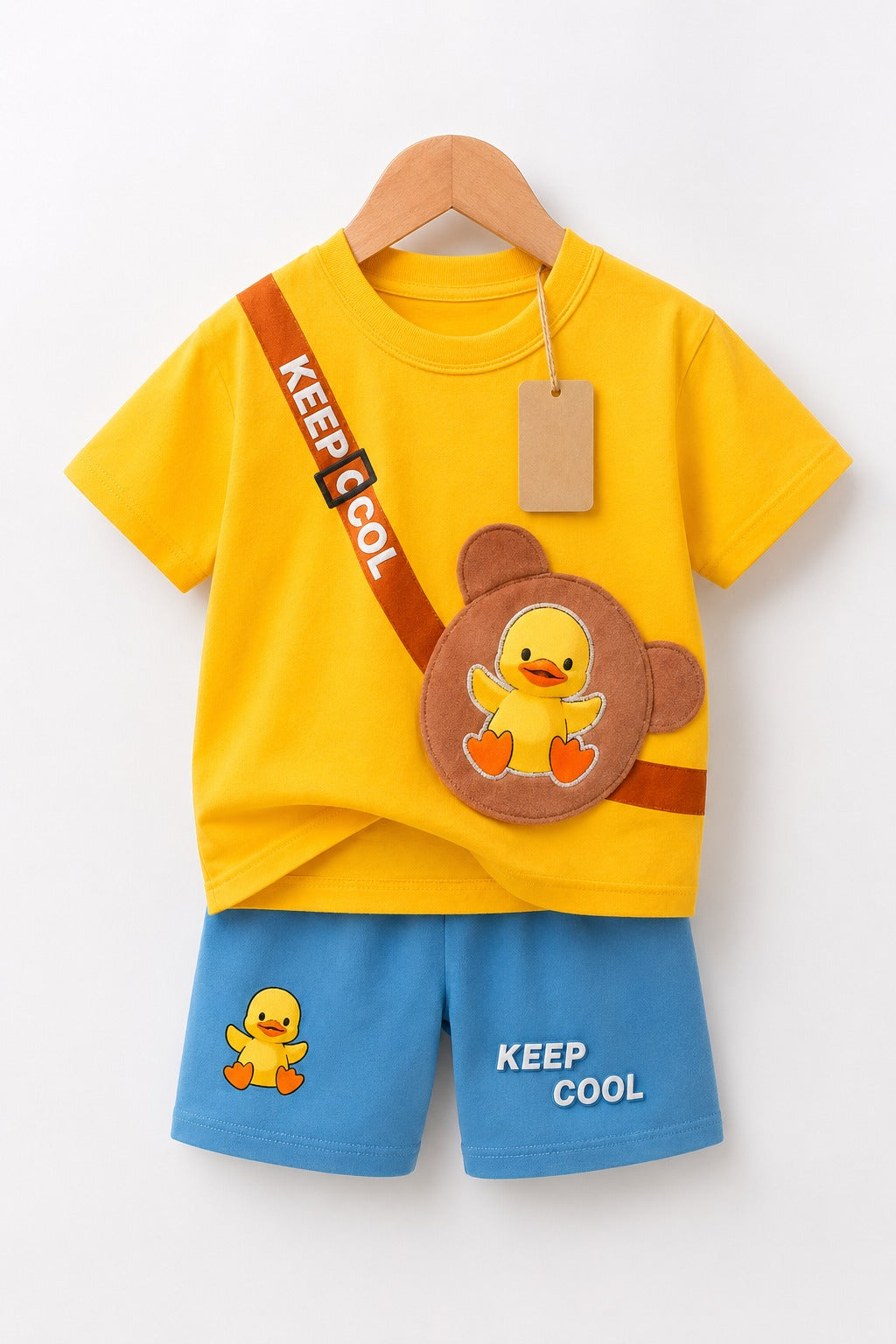 Kids Duck Print Cotton T-Shirt & Shorts Set -(3mths-6yrs)