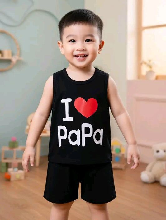 Baby & Kids  Printed Sleeveless T-shirt & Pant Set(3mths-6yrs)