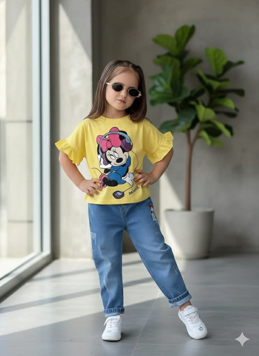 Kids' Urban Streetwear 2-Piece Set Matching Denim Full Pant Without shos (1yrs -8yrs)