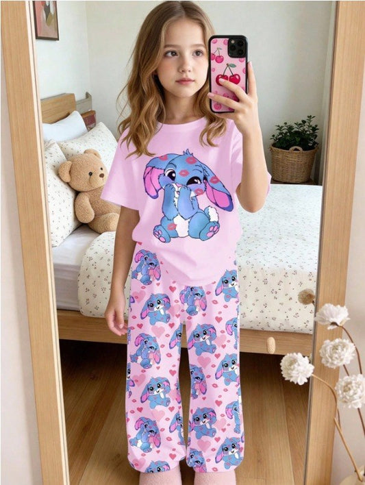 Kids' Cute Blue Bunny Pajama Set (2yrs-12yrs)