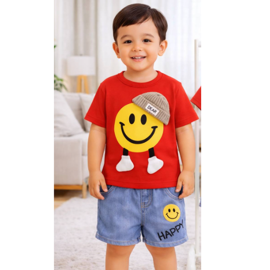 Kids' Urban Streetwear 2-Piece Set Matching Denim Shorts (1yrs -6yrs)