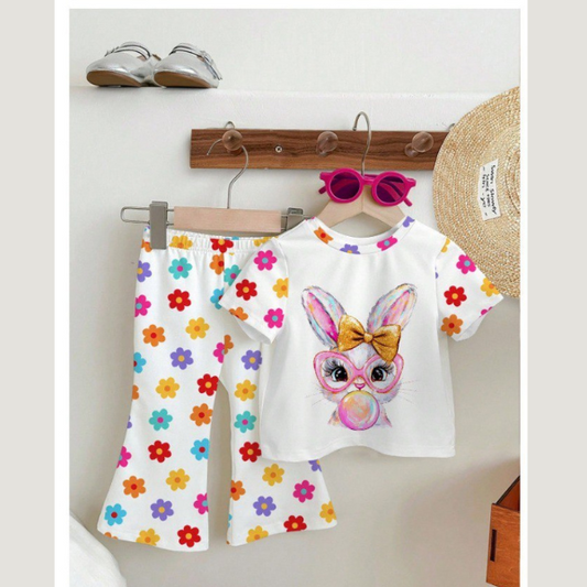 Baby & Kids 2pcs Printed T-shirt & Full Pant (2yrs-12yrs)