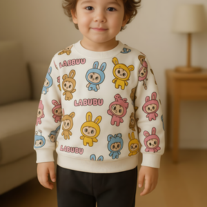 Baby & Kids Winter Printed Joggers & Sweetshrit Set (3M-8yrs)