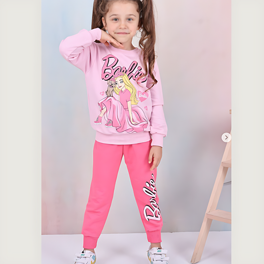Baby & Kids Winter Printed Joggers & Sweetshrit Set (1yrs-12yrs)