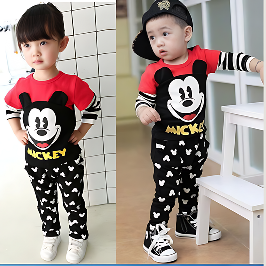 Baby & Kids Winter Printed Joggers & full sleeve t-shrit Set (3M-8yrs)